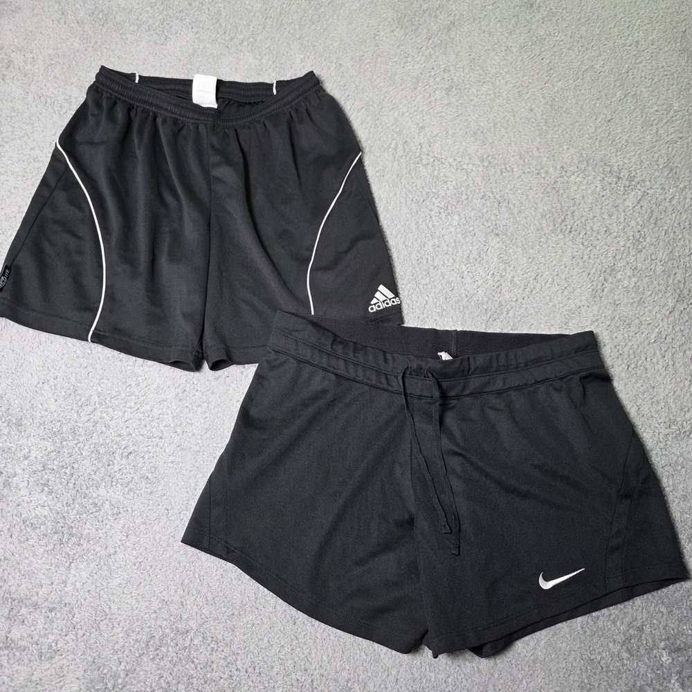 Nike Adidas Womens Medium Shorts Bundle Black Athletic Dri-FIT Clima365 2pk